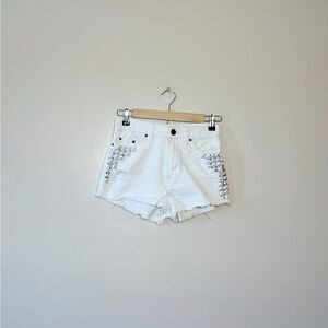 SALE! White BDG Metal Detail Cutoff Shorts Size 24 EUC